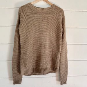 Forever 21 Camel Knit Sweater Drop Sleeve